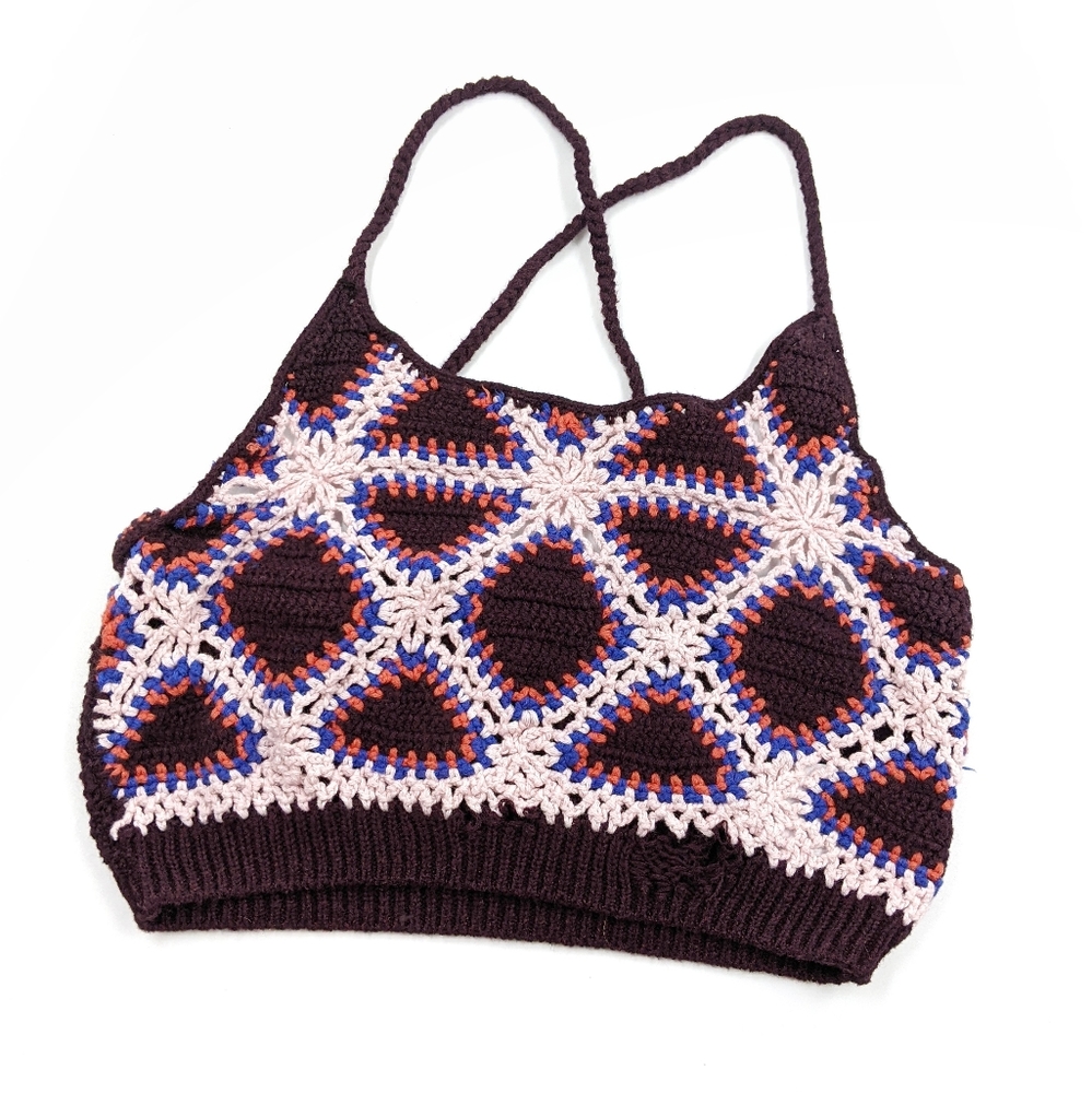 AEO AMERICAN EAGLE Crochet Knit Crop Top Sz S